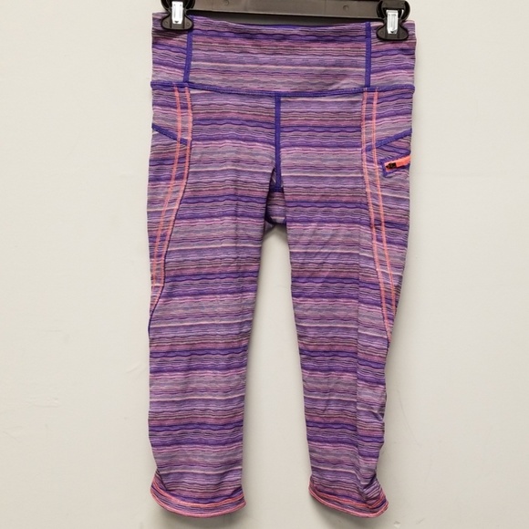 purple striped trousers